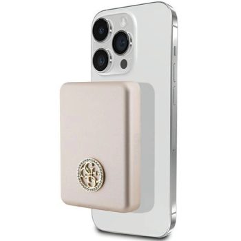  Guess MagSafe 4G Strassed Metal Logo induction power bank 5W 3000mAh, arany