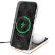 Guess 4G minta MagSafe összecsukható 2 az 1-ben 15W induktív töltő, barna