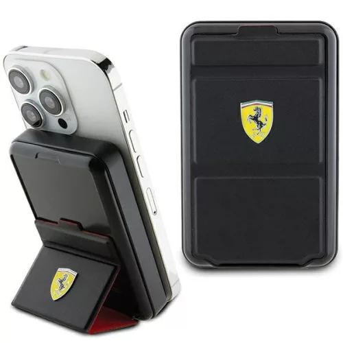 Ferrari Powerbank vezeték nélküli 15W FEPB10MSPLEK 10000 mAh állvány funkcióval, fekete