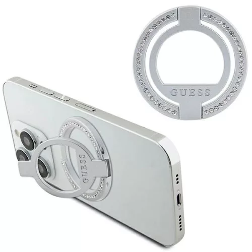 Guess MagSafe Ring Rhinestone, ezüst