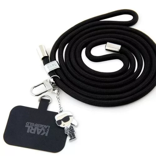 Karl Lagerfeld strap KLUCNMSCKIK Universal Crossbody Cord Ikonik nyakpánt, fekete