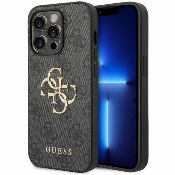   Guess iPhone 15 Pro Max 6,7" GUHCP15X4GMGGR HC PU Leather 4G Metal Logo tok, szürke