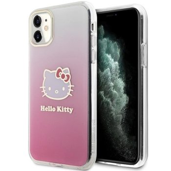   Hello Kitty HKHCN61HDGKEP iPhone 11 / Xr 6.1" IML Gradient Electrop Kitty Head tok, rózsaszín
