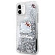 Hello Kitty HKHCN61LIKHET iPhone 11 / Xr 6.1" Liquid Glitter Charms Kitty Head tok, ezüst