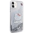 Hello Kitty HKHCN61LIKHET iPhone 11 / Xr 6.1" Liquid Glitter Charms Kitty Head tok, ezüst