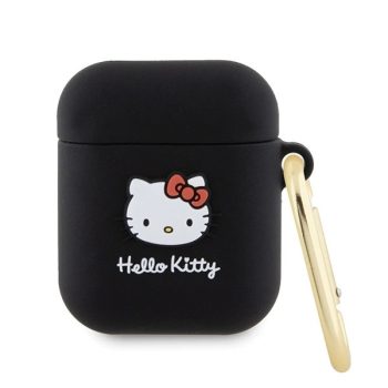   Hello Kitty HKA23DKHSK Airpods 1/2 cover Silicone 3D Kitty Head tok, fekete