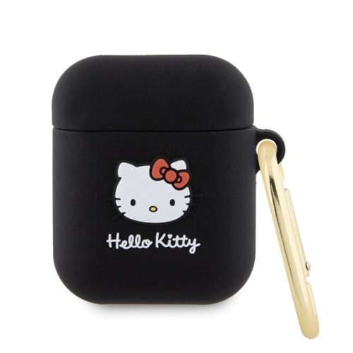Hello Kitty HKA23DKHSK Airpods 1/2 cover Silicone 3D Kitty Head tok, fekete