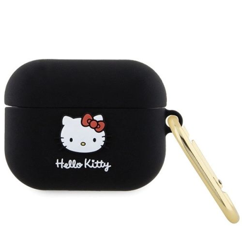 Hello Kitty HKAP3DKHSK Airpods Pro cover Silicone 3D Kitty Head tok, fekete