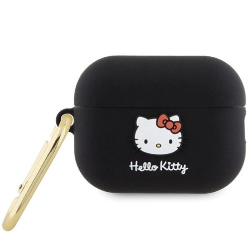 Hello Kitty HKAP23DKHSK Airpods Pro 2 (2022/2023) cover Silicone 3D Kitty Head tok, fekete