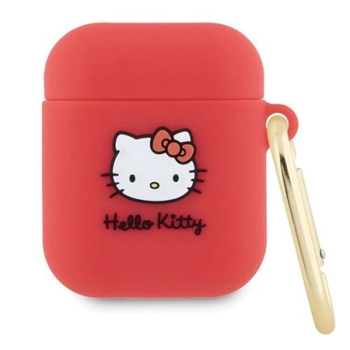 Hello Kitty HKA23DKHSF Airpods 1/2 cover Silicone 3D Kitty Head tok, rózsaszín