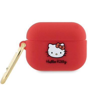   Hello Kitty HKAP23DKHSF Airpods Pro 2 (2022/2023) cover Silicone 3D Kitty Head tok, rózsaszín