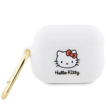   Hello Kitty HKAP23DKHSH Airpods Pro 2 (2022/2023) cover Silicone 3D Kitty Head tok, fehér