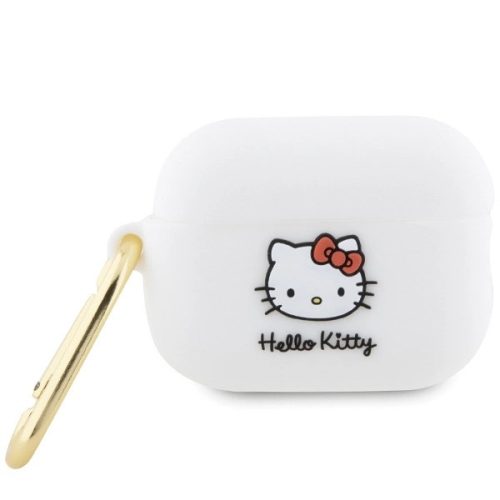 Hello Kitty HKAP23DKHSH Airpods Pro 2 (2022/2023) cover Silicone 3D Kitty Head tok, fehér