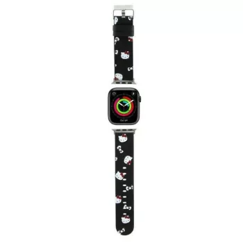   Hello Kitty Heads & Bows Pattern óraszíj Apple Watch 38/40/41mm tok, fekete