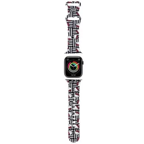 Hello Kitty Silicone Heads & Stripes óraszíj Apple Watch 38/40/41mm tok, fekete