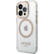 Guess GUHMP15LHTRMD iPhone 15 Pro 6.1" Metal Outline Magsafe tok, arany
