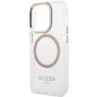 Guess GUHMP15LHTRMD iPhone 15 Pro 6.1" Metal Outline Magsafe tok, arany