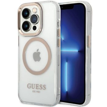   Guess GUHMP15XHTRMD iPhone 15 Pro Max 6.7" Metal Outline Magsafe tok, arany