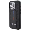 BMW BMHCP15LGSPPRK iPhone 15 Pro 6.1" hardcase Grip Stand Smooth & Perforated tok, fekete