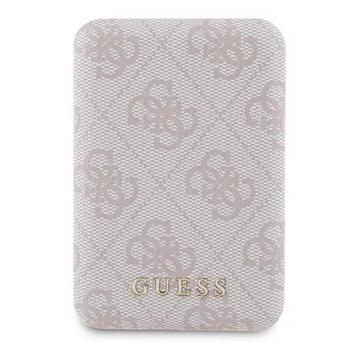 Guess GUPB5FP4EMGP 4G Leather Metal Logo MagSafe powerbank 15W 5000mAh, rózsaszín