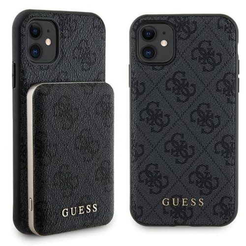 Guess GUBPM5N614GEMGK iPhone 11 6.1" kemény tok + Powerbank 5000mAh MagSafe, fekete