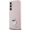 Karl Lagerfeld Silicone Choupette Metal Pin case for Samsung Galaxy S23 FE tok, rózsaszín