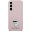 Karl Lagerfeld Silicone Choupette Metal Pin case for Samsung Galaxy S23 FE tok, rózsaszín