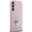 Karl Lagerfeld Silicone Choupette Metal Pin case for Samsung Galaxy S23 FE tok, rózsaszín
