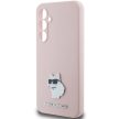 Karl Lagerfeld Silicone Choupette Metal Pin case for Samsung Galaxy S23 FE tok, rózsaszín