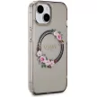 Guess GUHMP15SHFWFCK iPhone 15 6.1"  IML Flowers Wreatch MagSafe tok, fekete