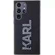 Karl Lagerfeld KLHCS23L3DMBKCK 3D Rubber Glitter Logo Samsung Galaxy S23 Ultra, fekete/kék hátlap, tok, 3D gumi csillogó logó