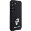 Karl Lagerfeld Silicone Karl&Choupette Metal Pin case for Samsung Galaxy S23 tok, fekete