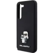 Karl Lagerfeld Silicone Karl&Choupette Metal Pin case for Samsung Galaxy S23 tok, fekete