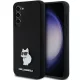 Karl Lagerfeld Silicone Choupette Metal Pin case for Samsung Galaxy S23 Plus tok, fekete