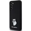 Karl Lagerfeld Silicone Choupette Metal Pin case for Samsung Galaxy S23 Plus tok, fekete