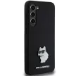 Karl Lagerfeld Silicone Choupette Metal Pin case for Samsung Galaxy S23 Plus tok, fekete