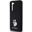 Karl Lagerfeld Silicone Choupette Metal Pin case for Samsung Galaxy S23 Plus tok, fekete