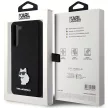 Karl Lagerfeld Silicone Choupette Metal Pin case for Samsung Galaxy S23 Plus tok, fekete
