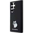 Karl Lagerfeld Silicone Choupette Metal Pin case for Samsung Galaxy S23 Ultra tok, fekete