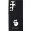 Karl Lagerfeld Silicone Choupette Metal Pin case for Samsung Galaxy S23 Ultra tok, fekete