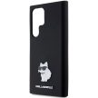 Karl Lagerfeld Silicone Choupette Metal Pin case for Samsung Galaxy S23 Ultra tok, fekete