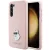 Karl Lagerfeld Silicone Choupette Metal Pin case for Samsung Galaxy S23 Plus tok, rózsaszín