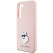 Karl Lagerfeld Silicone Choupette Metal Pin case for Samsung Galaxy S23 Plus tok, rózsaszín