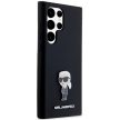 Karl Lagerfeld Silicone Ikonik Metal Pin case for Samsung Galaxy S23 Ultra tok, fekete