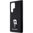 Karl Lagerfeld Silicone Ikonik Metal Pin case for Samsung Galaxy S23 Ultra tok, fekete