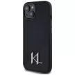 KARL LAGERFELD case IPHONE 15 MagSafe KLHMP15SSCMKMPCK (Silicone Initial Metal Logo) tok, fekete