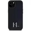 KARL LAGERFELD case IPHONE 15 MagSafe KLHMP15SSCMKMPCK (Silicone Initial Metal Logo) tok, fekete
