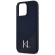 KARL LAGERFELD case IPHONE 15 Pro MagSafe KLHMP15LSCMKMPCK (Silicone Initial Metal Logo) tok, fekete