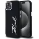 Karl Lagerfeld Silicone Metal Script Logo iPhone 15 tok, fekete