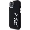 Karl Lagerfeld Silicone Metal Script Logo iPhone 15 tok, fekete